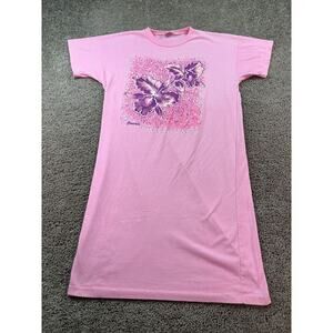 VINTAGE Hawaiian Flavor Shirt Womens OS Pink Glitter Oversized Beach Cover Up *